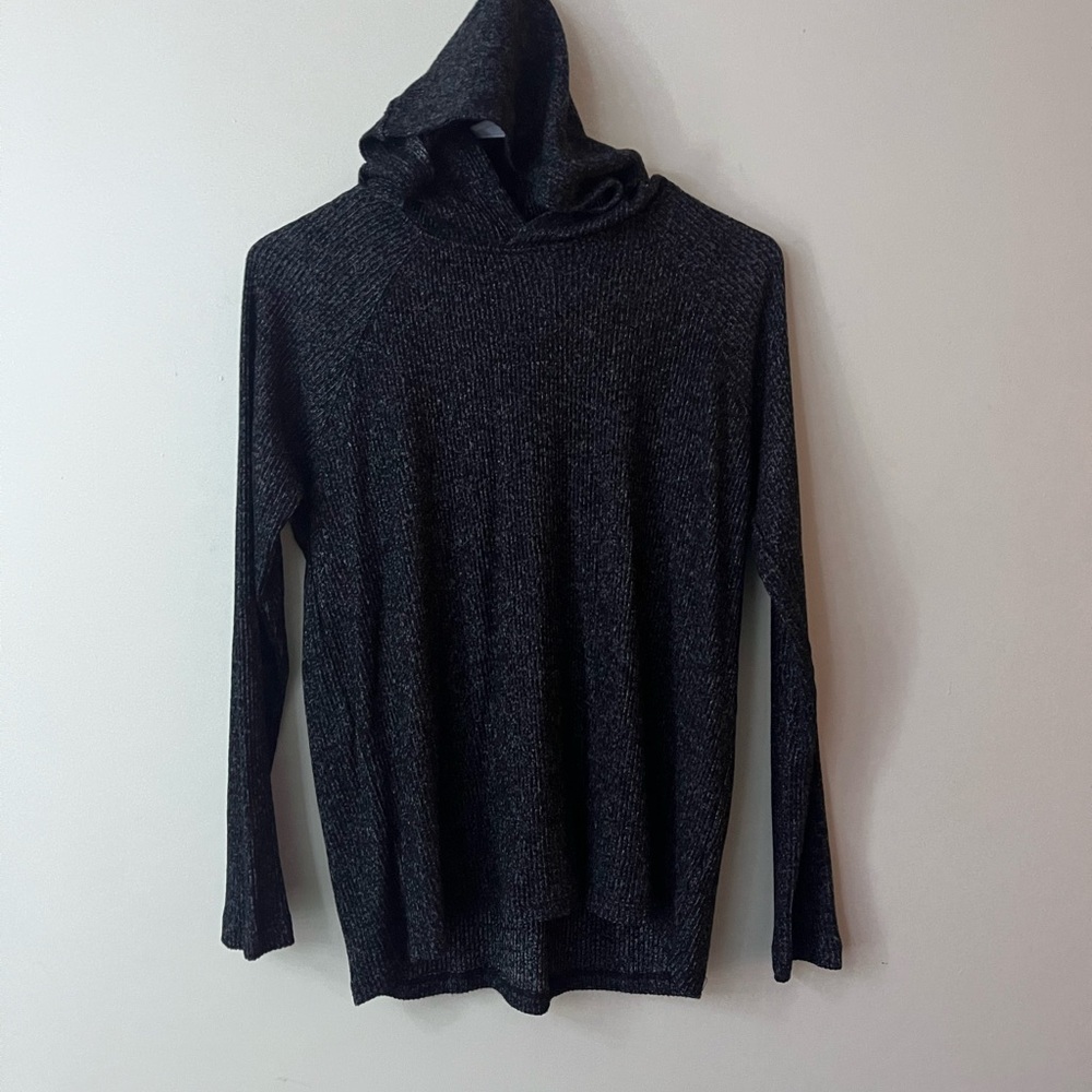 Kenneth Cole Charcoal Hooded Knit Sweater Sweater Size Medium New
